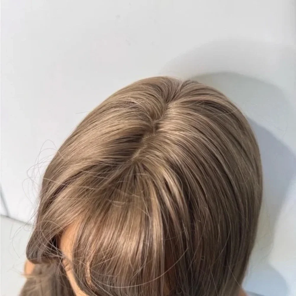Ash Medium Brown #4 Long Straight Hair Wig - Realistic Look